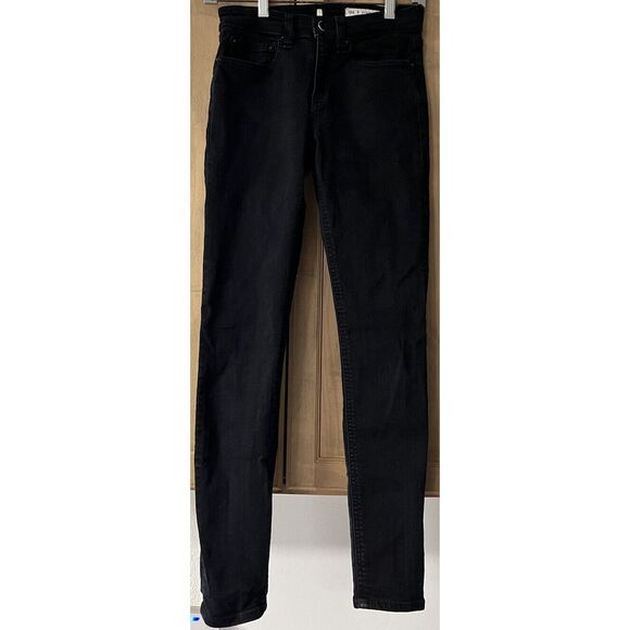 Rag & Bone Cate Mid-Rise Skinny‎ Jeans Women's Sz 24 Black - Picture 1 of 7